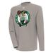 Men's Antigua Oatmeal Boston Celtics Flier Bunker Pullover Sweatshirt