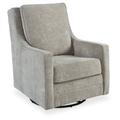 Accent Chair - Signature Design by Ashley Kambria Swivel Glider Accent Chair Polyester/Fabric in White/Brown | 40.5 H x 29.88 W x 37.5 D in | Wayfair