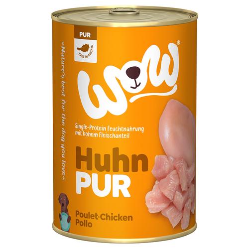 6x 400g WOW Pur Huhn Hundefutter nass