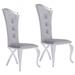 Benjara Tufted Fabric Metal Wingback Side Chair in Upholstered/Velvet/Metal in Gray | 48 H x 22 W x 25 D in | Wayfair BM214856