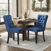 Rosdorf Park Tufted Velvet Wing Back Side Dining Chairs Wood/Upholstered/Velvet in Blue/Black | 37.5 H x 19.7 W x 24.4 D in | Wayfair
