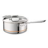 All-Clad Copper Core® Saucepan w/ Lid Non Stick/Stainless Steel in Gray | 7.37 H in | Wayfair 011644620424