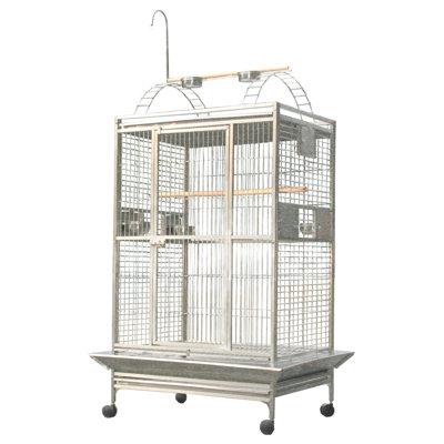 Tucker Murphy Pet™ Celenia Large Play Top Bird Cage w/ Bird Toy Hook Iron in Gray | 75 H x 30 W x 40 D in | Wayfair