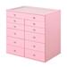 Latitude Run® SlayStation Display Chest w/ 11 Makeup Drawer Unit, Craft Storage Organization for Bedroom Wood in Pink | Wayfair