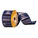 Vickerman 2.5" x 10 Yards Navy & Gold Abstract Lines Ribbon Plastic in Blue | 2.5 H x 360 W x 2.5 D in | Wayfair Q214815