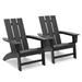 Rosecliff Heights Buettner Outdoor Patio Adirondack Chairs, Fire Pit Chairs, for Outside Deck Garden Backyard in Black | Wayfair