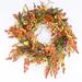 Primrue Berry Sunflower 26" Wreath Most Realistic Faux/Silk in Green/Orange/White | 26 H x 26 W x 6 D in | Wayfair B008548058E643D2AEAEE1A85AF8A024