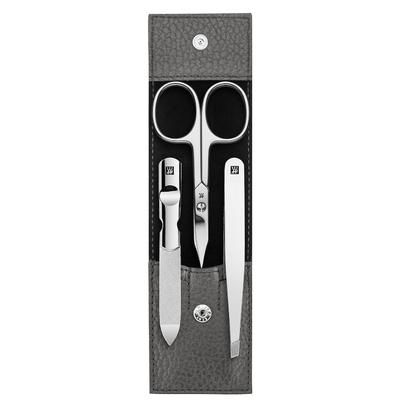 ZWILLING Beauty Maniküre Pediküre Set 3tlg. mit Kombinagelschere, Leder, Anthrazit Nagelpflegeset