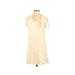 Corey Lynn Calter Casual Dress - A-Line Scoop Neck Short sleeves: Ivory Print Dresses - Women's Size 4