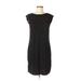 Apt. 9 Casual Dress - Shift Crew Neck Short sleeves: Black Print Dresses - Women's Size Medium