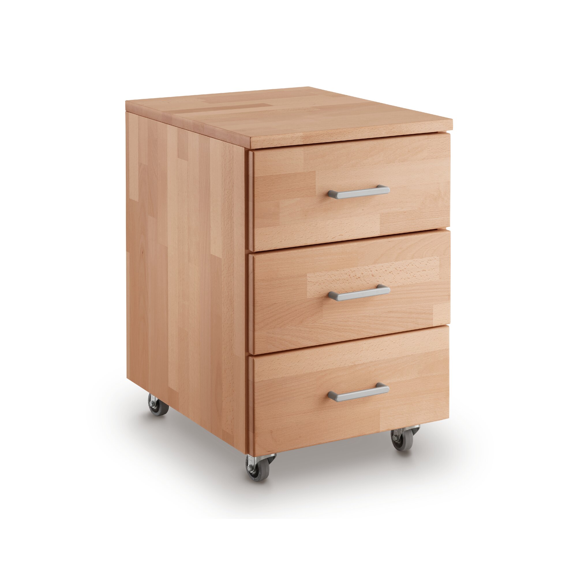 Massivholz »Genua« Rollcontainer II Buche natur geölt