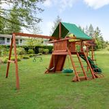 Gorilla Playsets Sun Valley II Swing Set Wooden in Brown/Red | 132 H x 252 W x 144 D in | Wayfair 01-0011