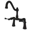 Elements of Design Double Handle Deck Mounted Clawfoot Tub Faucet Trim in Brown | 12.75 H in | Wayfair ES3235BL