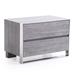 2 Drawer Rectangular Nightstand with Stainless Steel Legs, Gray