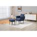 Livingroom Velvet Accent Chair with Ottoman Modern Arm Chair Tufted Chair Metal Frame Single Leisure Chairs with Pillow