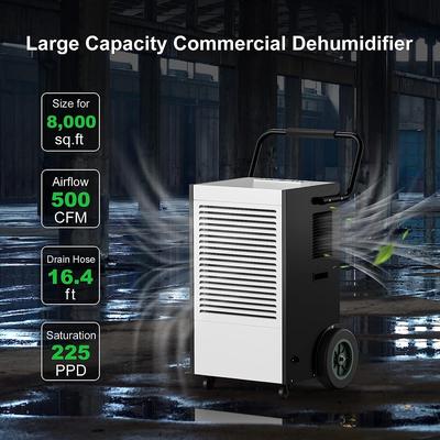 225 pt. Commercial Dehumidifiers in Black with Handles and Wheels