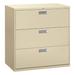 HON 600 Series 3-Drawer Lateral Filing Cabinet Metal/Steel in Brown | 39.13 H x 42 W x 18 D in | Wayfair HON693LL