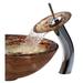 Kraus Copper Glass Circular Vessel Bathroom Sink w/ Faucet & Overflow | 5.5 H x 16.5 W x 16.5 D in | Wayfair C-GV-651-12mm-10ORB