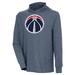 Men's Antigua Heather Navy Washington Wizards Saga Long Sleeve Hoodie T-Shirt