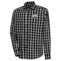 Men's Antigua Black Boston Celtics Carry Long Sleeve Button-Up Shirt