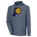 Men's Antigua Heather Navy Indiana Pacers Saga Long Sleeve Hoodie T-Shirt