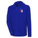 Men's Antigua Royal Philadelphia 76ers Strong Hold Long Sleeve Henley Hoodie T-Shirt