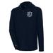 Men's Antigua Navy Dallas Mavericks Strong Hold Long Sleeve Henley Hoodie T-Shirt