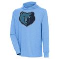 Men's Antigua Powder Blue Memphis Grizzlies Saga Long Sleeve Hoodie T-Shirt