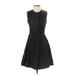 Jill Stuart Collection Casual Dress - A-Line Crew Neck Sleeveless: Black Dresses - Women's Size 4