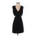 Dolce Vita Casual Dress - A-Line Plunge Sleeveless: Black Print Dresses - Women's Size X-Small