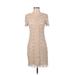 Bailey 44 Casual Dress - Sheath Crew Neck Short sleeves: Tan Print Dresses - Women's Size X-Small