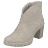 Ankleboots RIEKER, Damen, Gr. 39, grau (beige), Nubuklederimitat, unifarben, elegant, Schuhe Ankleboots Stiefelette, Stiefelette, Plateauboots, Blockabsatz, in eleganter Optik