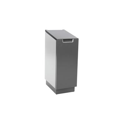 PROREGAL Feuersicherer Wertstoffsammler Connector Bin mit Hebedeckel | 55 Liter, HxBxT 81,6x30,3x45,2cm | Aluminium | Anthrazit / Grau Image