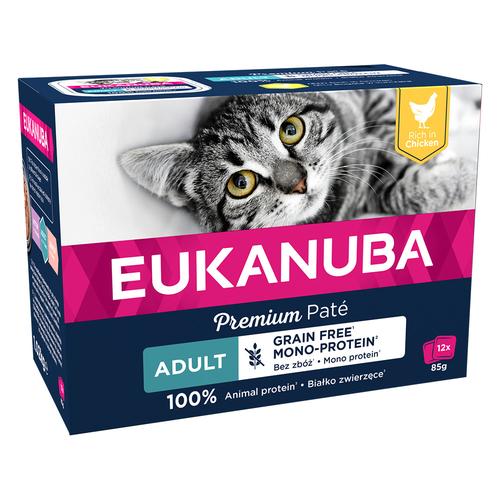12x85g Eukanuba Grain Free Adult Chicken Wet Cat Food