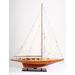 Old Modern Handicrafts Model Boat Wood in Brown/Gray | 48.5 H x 39.5 W x 7 D in | Wayfair Y044