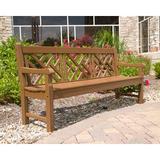 POLYWOOD® Rockford 72" Chippendale Outdoor Bench Plastic in Brown | 35.25 H x 72 W x 24.75 D in | Wayfair RKCB72TE