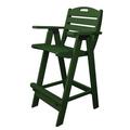 POLYWOOD® Nautical Outdoor Bar Chair Plastic in Green | 44.75 H x 25.5 W x 24.6 D in | Wayfair NCB46GR