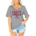 Women's Gameday Couture Gray American University Eagles Class Act V-Neck T-Shirt