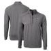 Men's Cutter & Buck Graphite Philadelphia Eagles Gridiron Classics Big Tall Adapt Eco Knit Heather Quarter-Zip Pullover Top