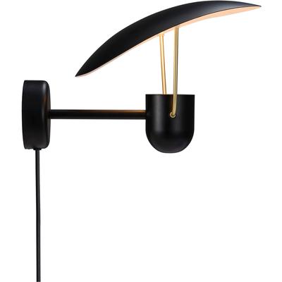 Wandleuchte "Fabiola", schwarz, H: 22,4cm, DESIGN FOR THE PEOPLE, Lampen