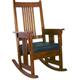 Oriental Furniture Rocking Chair Faux Leather/Wood/Solid Wood in Black/Brown | 47 H x 26 W x 35 D in | Wayfair WB-9020