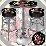 Trademark Global Girl in the Moon Game Room 3 Piece Pub Table Set Wood/Metal in Black/Brown | 42 H in | Wayfair MV9800