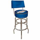 Trademark Global Las Vegas Swivel 31" Bar Stool Upholstered/Metal in Blue/Gray | 41.75 H x 20 W x 20 D in | Wayfair LV1100