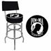 Trademark Global POW Swivel 31" Bar Stool Upholstered/Metal in Black/Gray | 41.75 H x 20 W x 20 D in | Wayfair POW1100