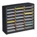 Safco Products Company Value Sorter Organizer w/ 24 Compartments Wood in Black | 25.75 H x 32.25 W x 13.5 D in | Wayfair 7111BL