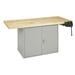 Shain Two Station 64"W Wood Top Workbench Wood/Steel in Brown/Gray | 33.25 H x 64 W x 28 D in | Wayfair WBD2 -1V