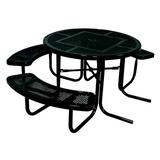 UltraPlay Tycho Outdoor Picnic Table Metal in Green/Black | 30 H x 80 W x 80 D in | Wayfair PBK358H-RDPG