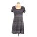 Xhilaration Casual Dress - Shift Scoop Neck Short sleeves: Black Dresses - Women's Size Medium