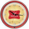 Trademark Global Miller High Lite Neon 14" Wall Clock Metal in Red | 14 H x 14 W x 3 D in | Wayfair MHL1400