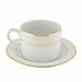Ten Strawberry Street Gold Double Line 6 oz. Teacup & Saucer Porcelain/Ceramic in White | Wayfair GLD00096